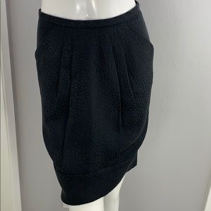 BCBG Black Leopard Print Pleated Skirt